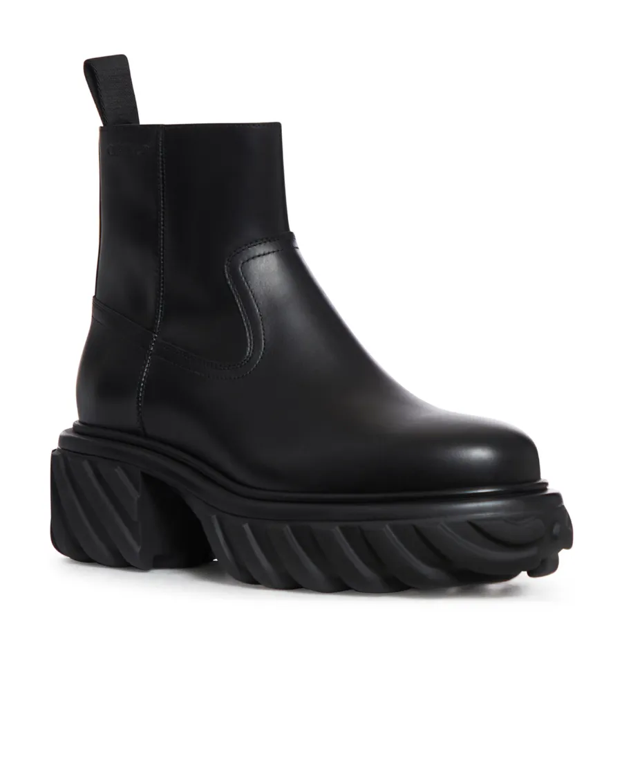 Off-White Exploration Motor Round Toe Ankle Boots