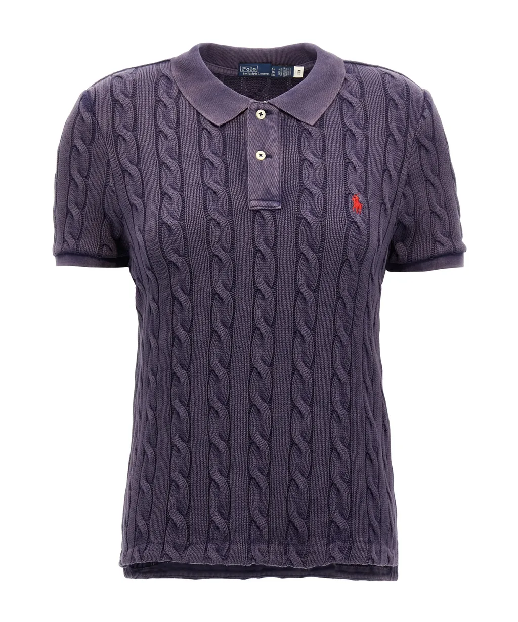 Polo Ralph Lauren Polo-Pony Embroidered Knitted Polo Top