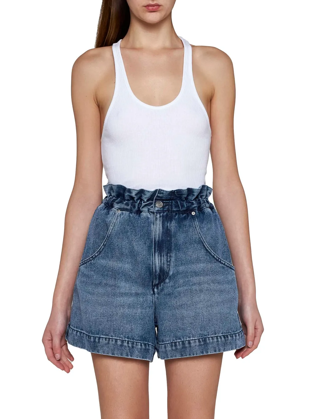 Isabel Marant Titea High Waist Denim Shorts