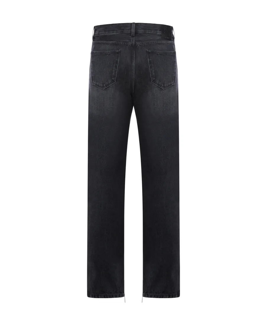 Off-White Logo Patch Straight Leg Jeans