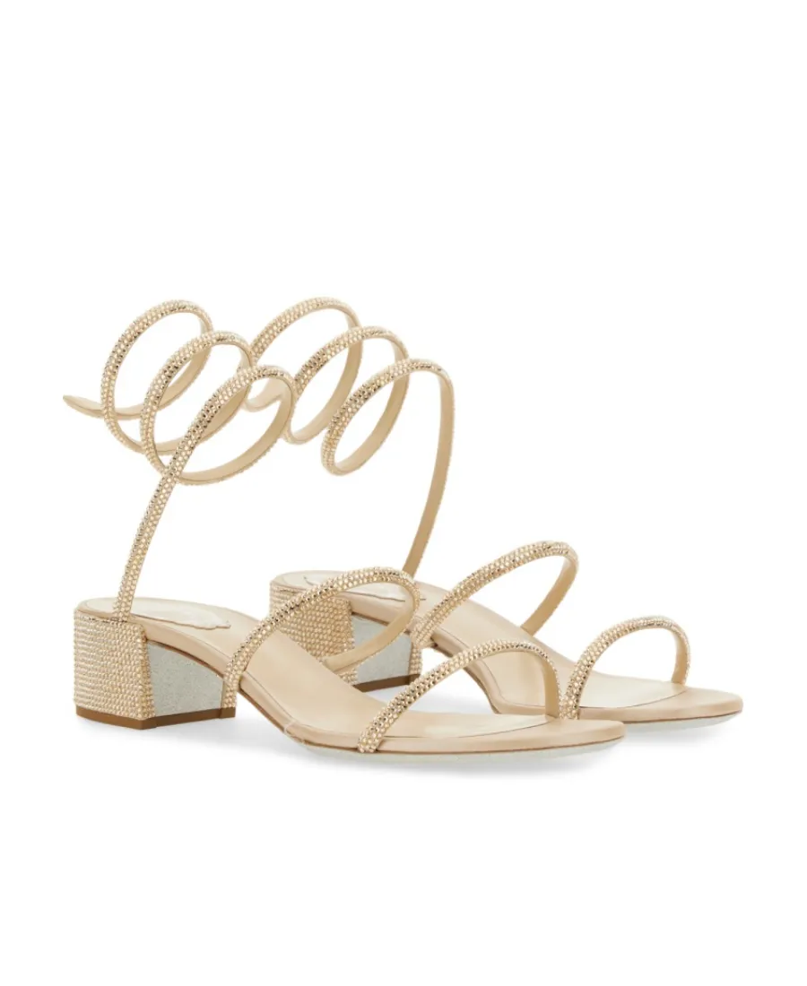 René Caovilla Cleo Embellished Open Toe Sandals