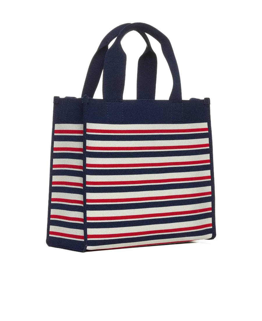 Marni Striped Open-Top Top Handle Bag