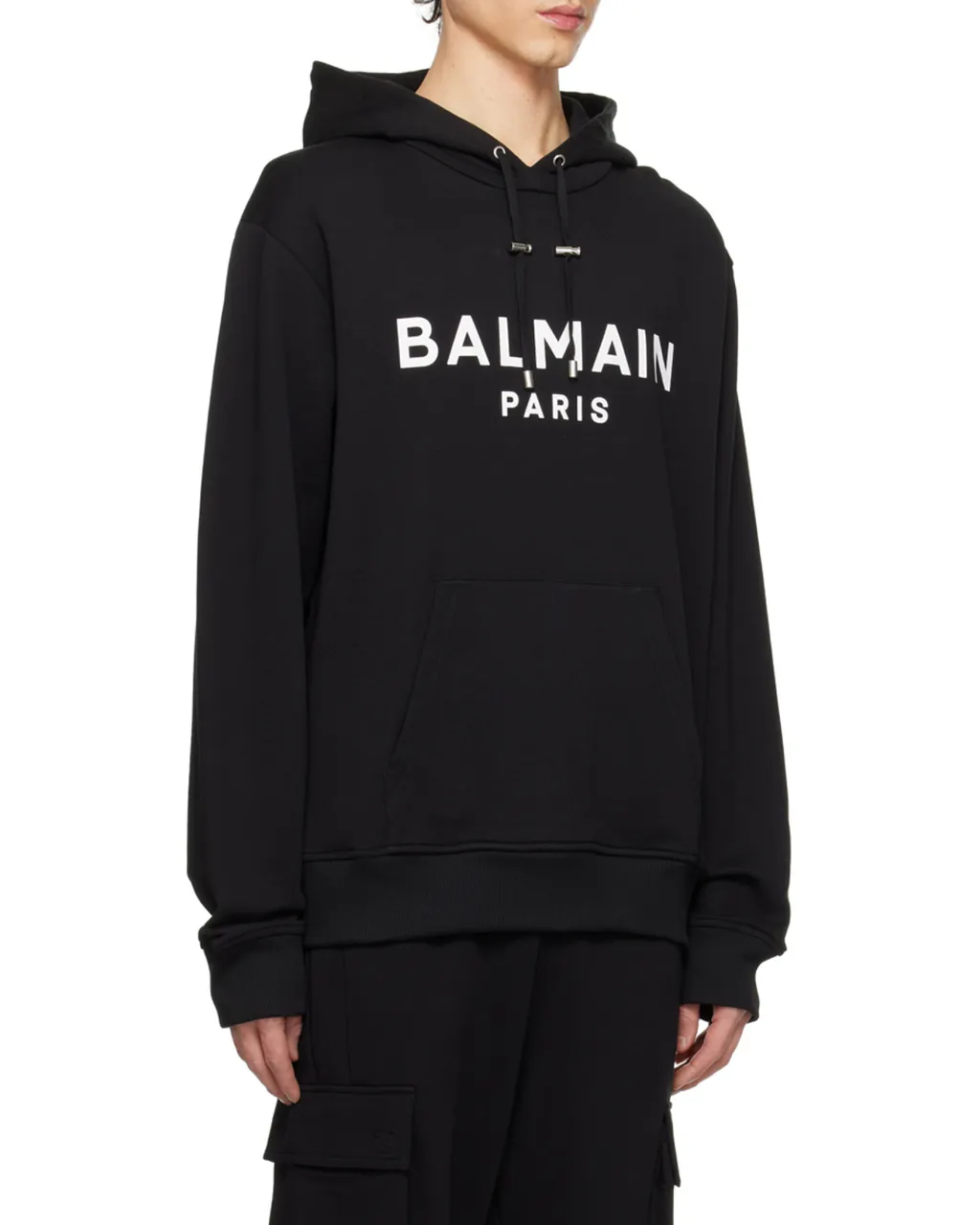 Balmain Logo Printed Drawstring Hoodie