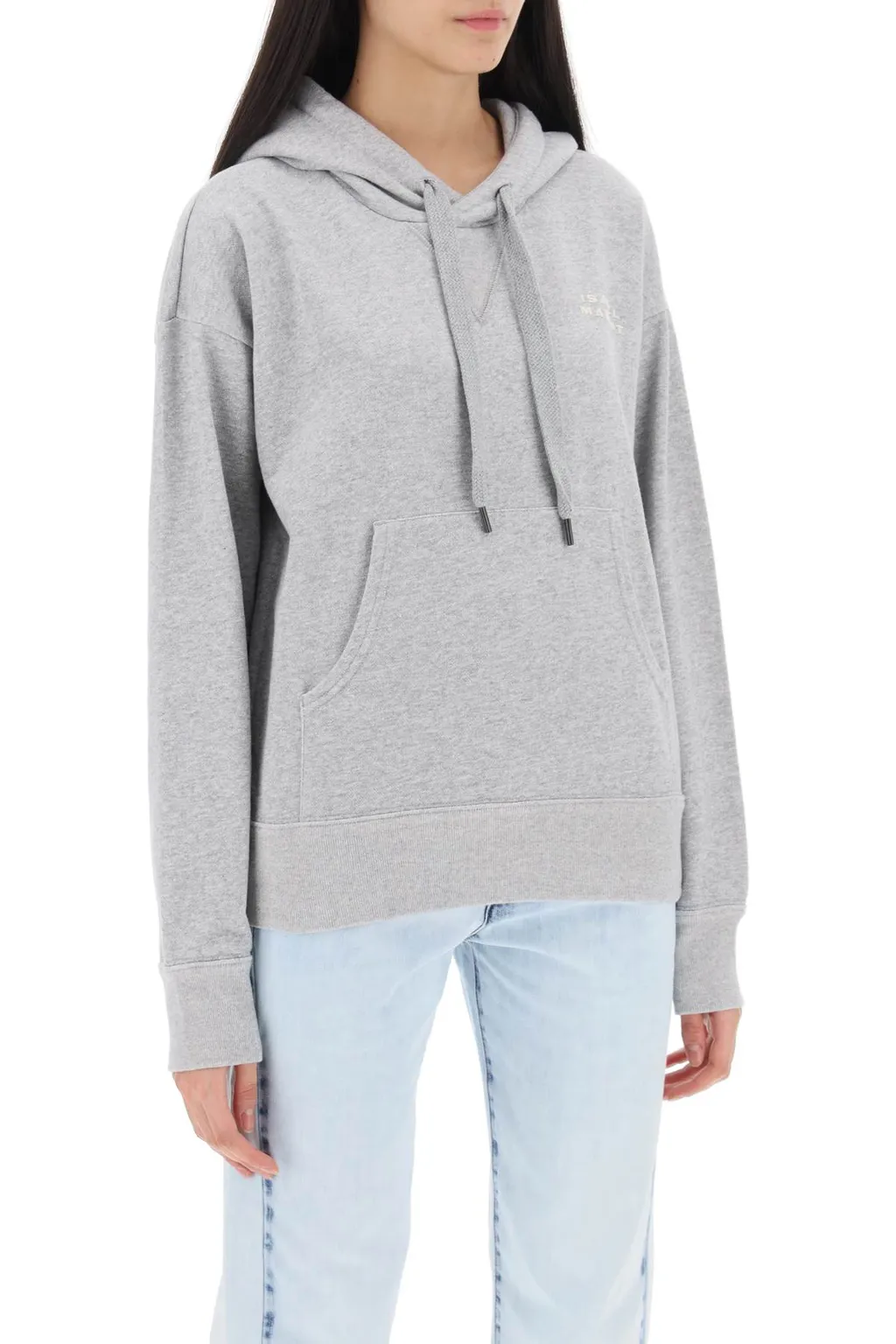 Isabel Marant Sylla Logo Embroidered Drawstring Hoodie