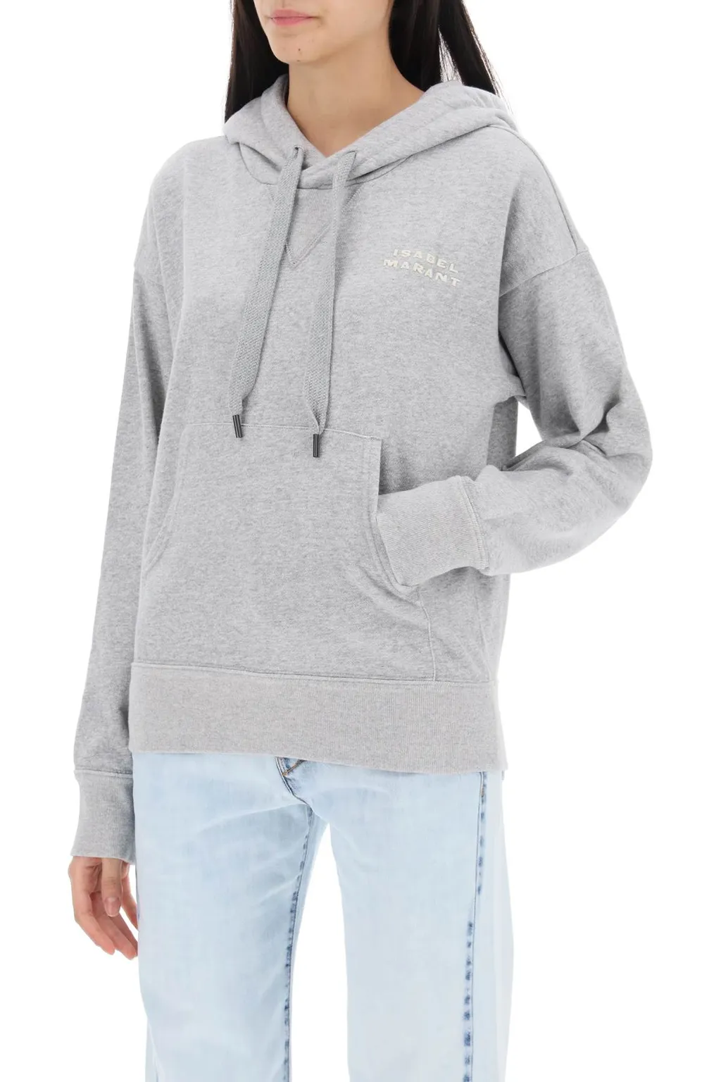 Isabel Marant Sylla Logo Embroidered Drawstring Hoodie
