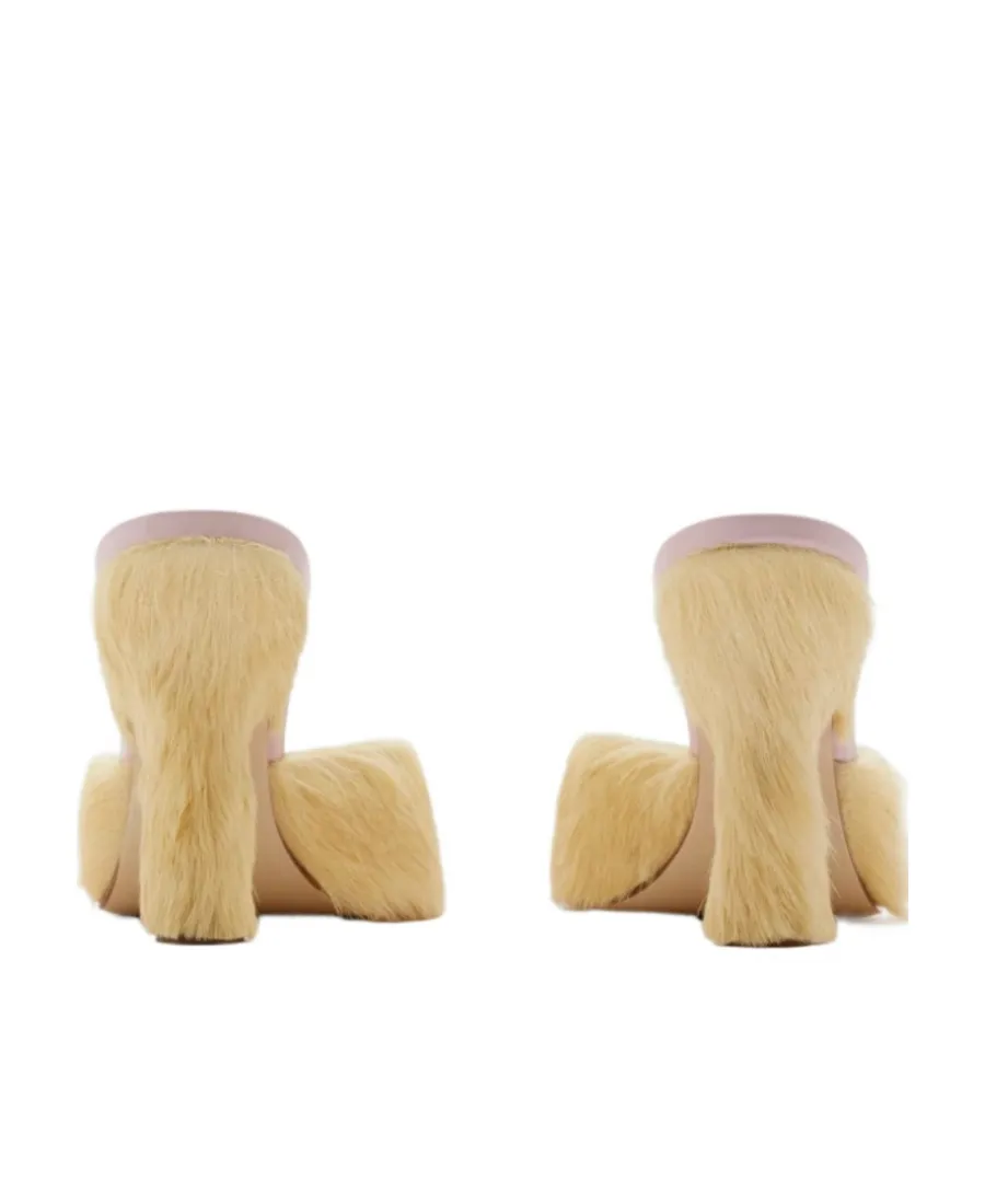 Burberry Buck Hair Calf Pointed-Toe Mules