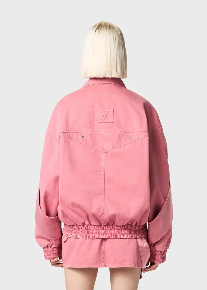 Satin-Inserts Bomber Jacket