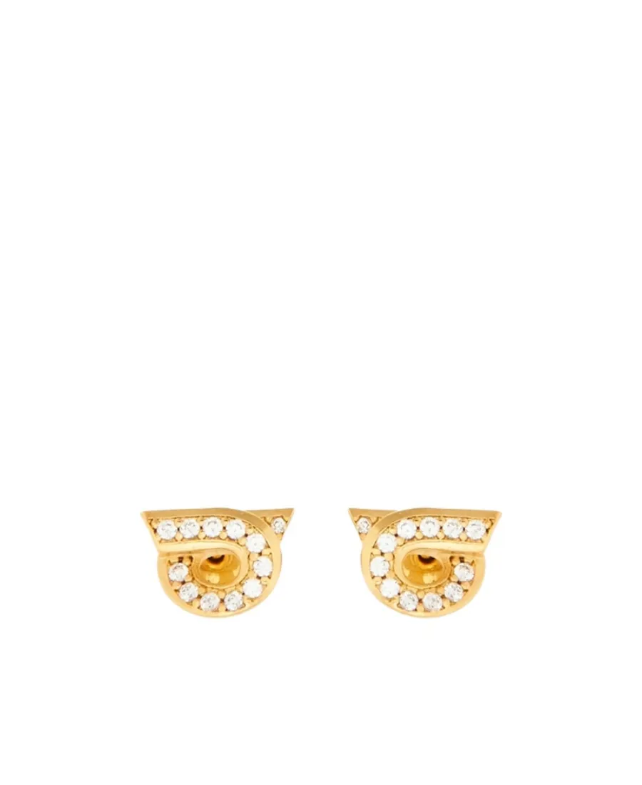 Ferragamo Gancini Embellished Polished Finish Earrings