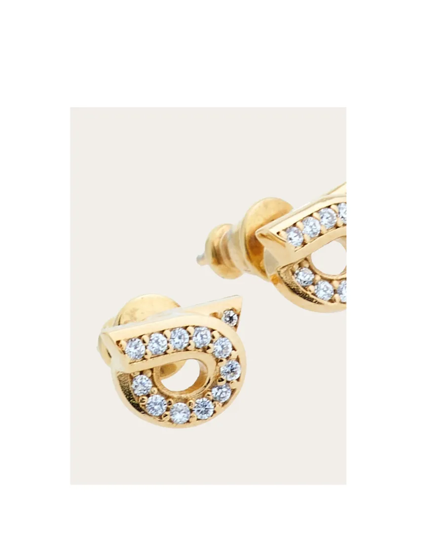 Ferragamo Gancini Embellished Polished Finish Earrings