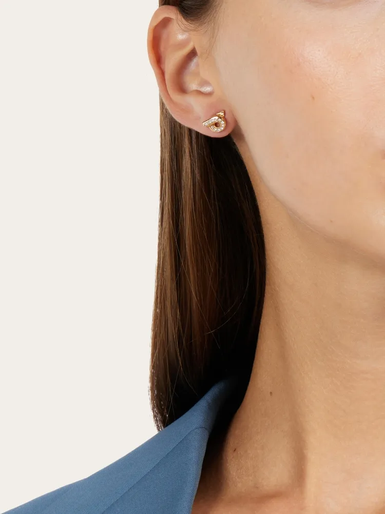 Ferragamo Gancini Embellished Polished Finish Earrings