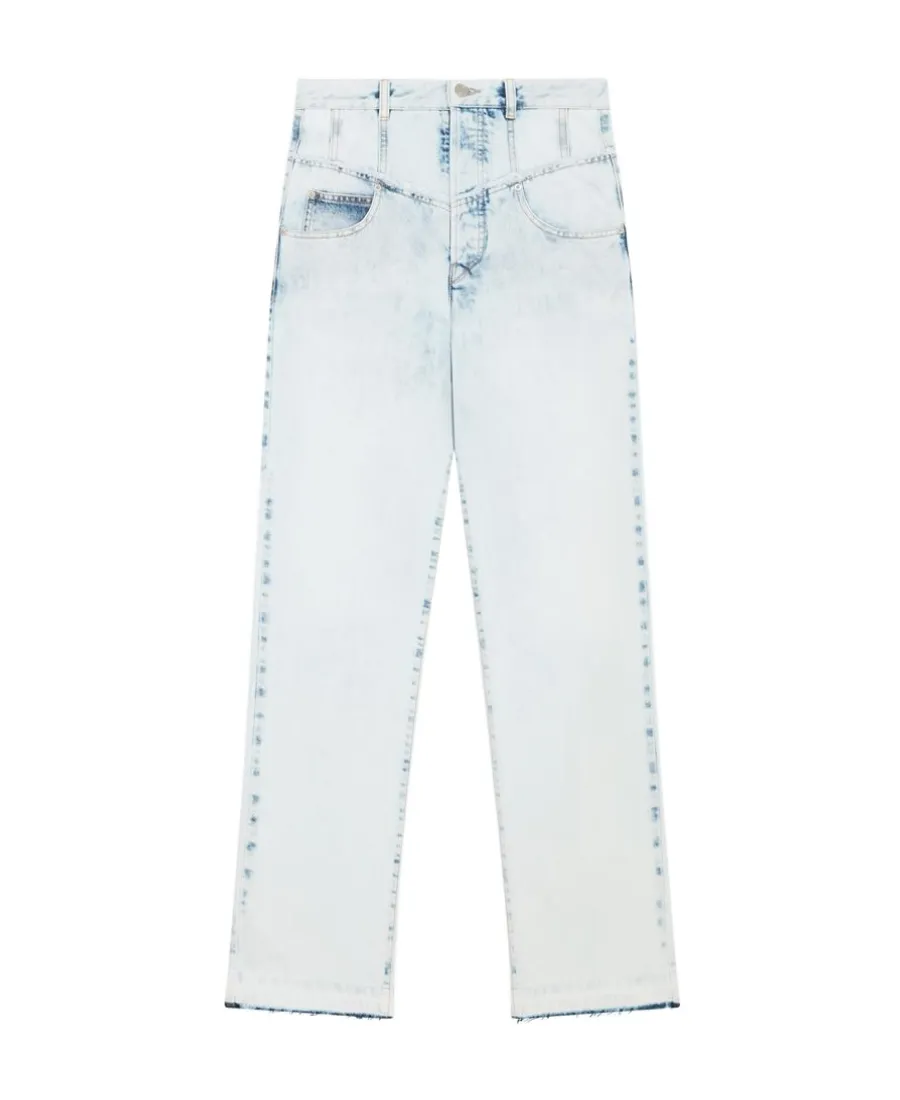 Isabel Marant Noemie Frayed Edge Straight Leg Jeans