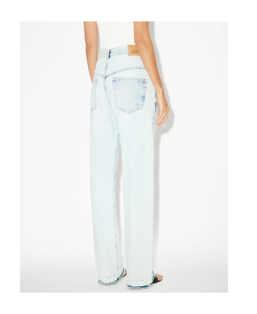 Isabel Marant Noemie Frayed Edge Straight Leg Jeans