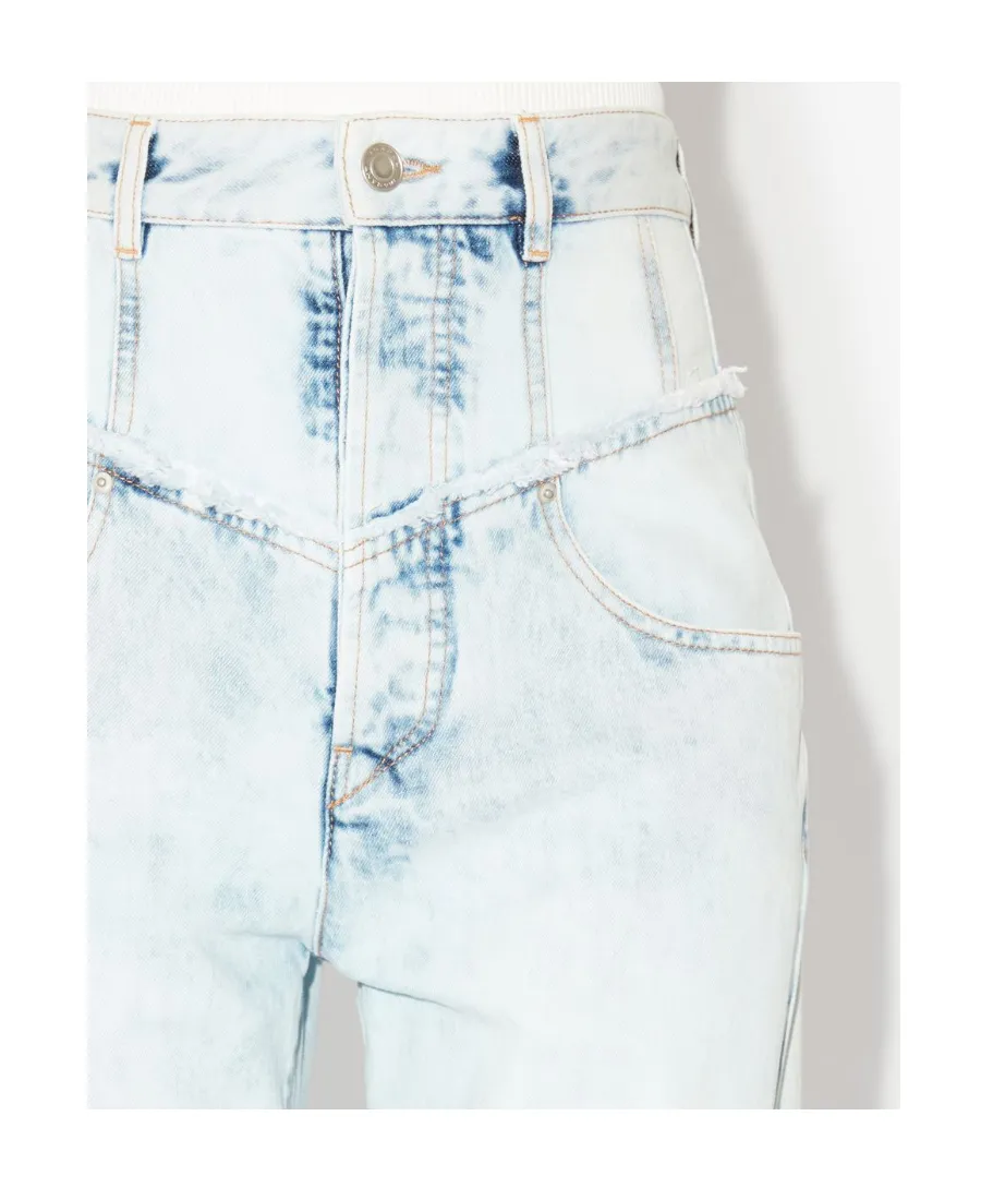 Isabel Marant Noemie Frayed Edge Straight Leg Jeans