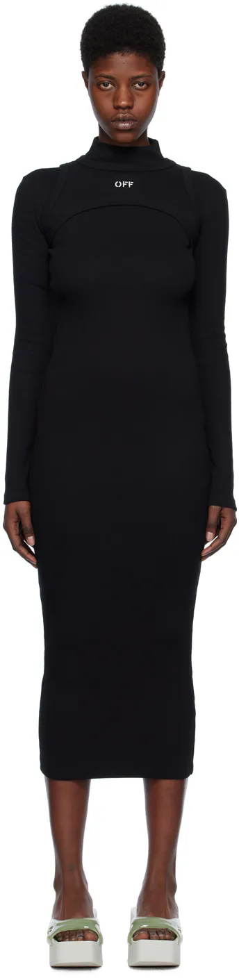 Off-White High-Neck Stretch Dress