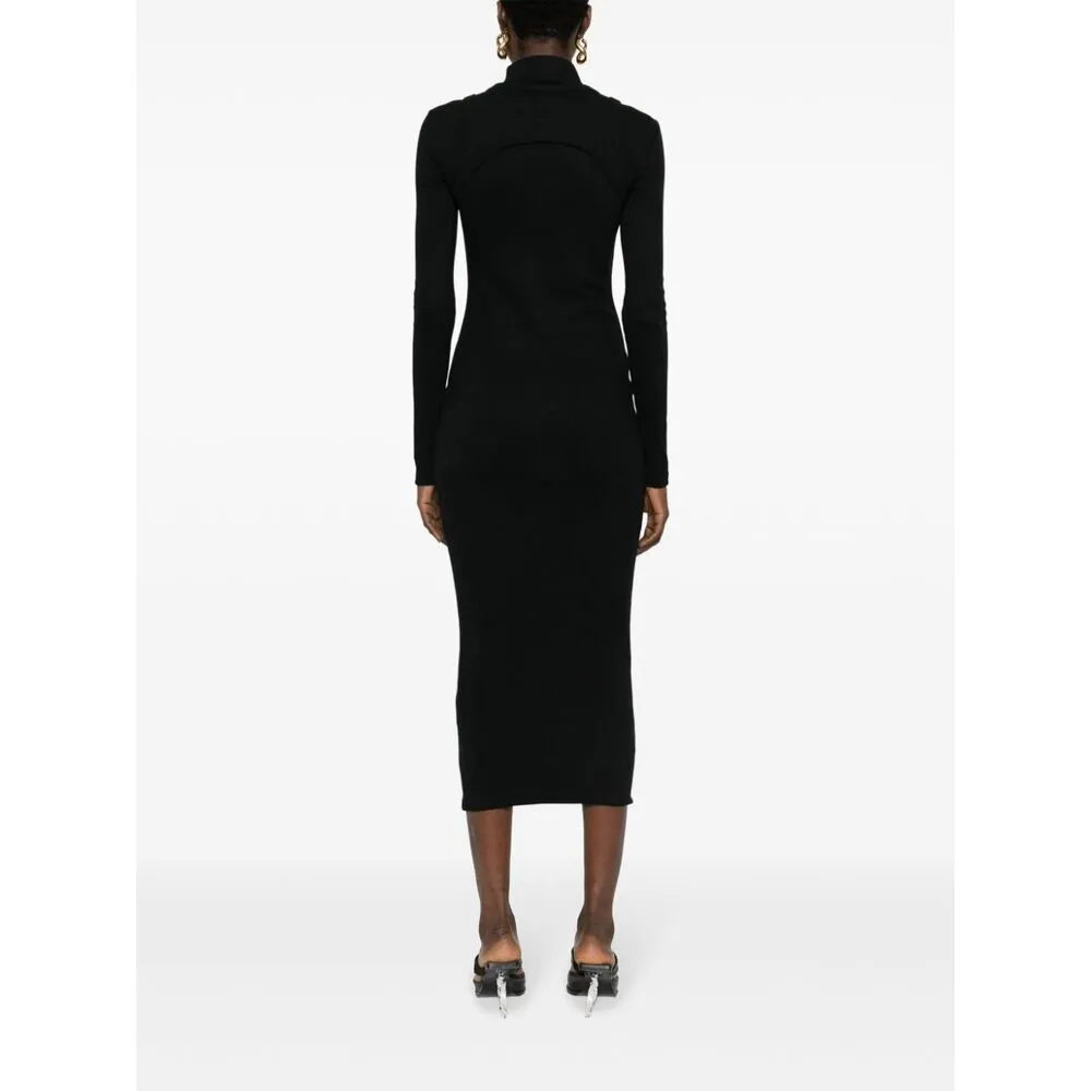 Off-White High-Neck Stretch Dress