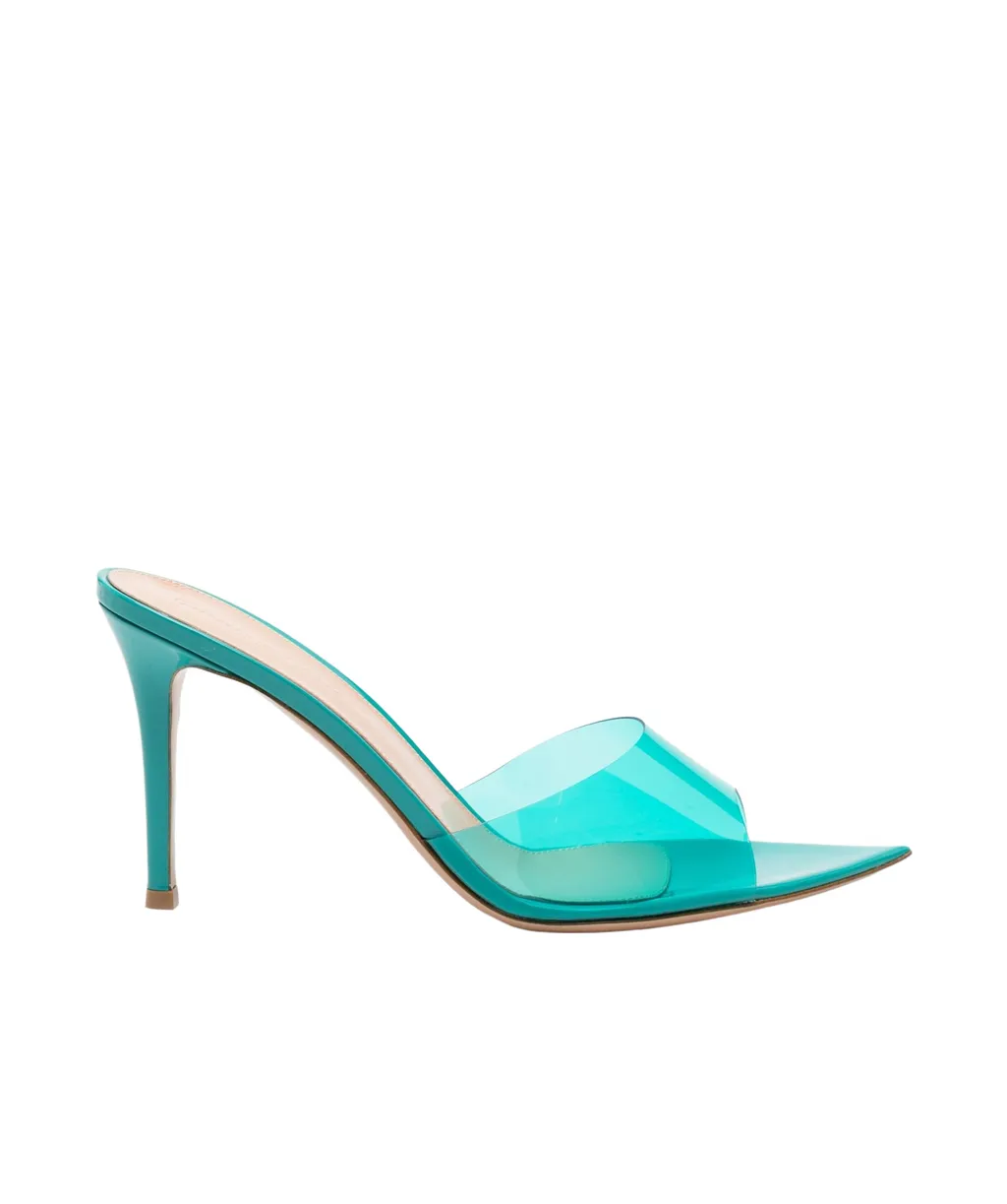 Elle 85Mm Transparent-Strap Mules