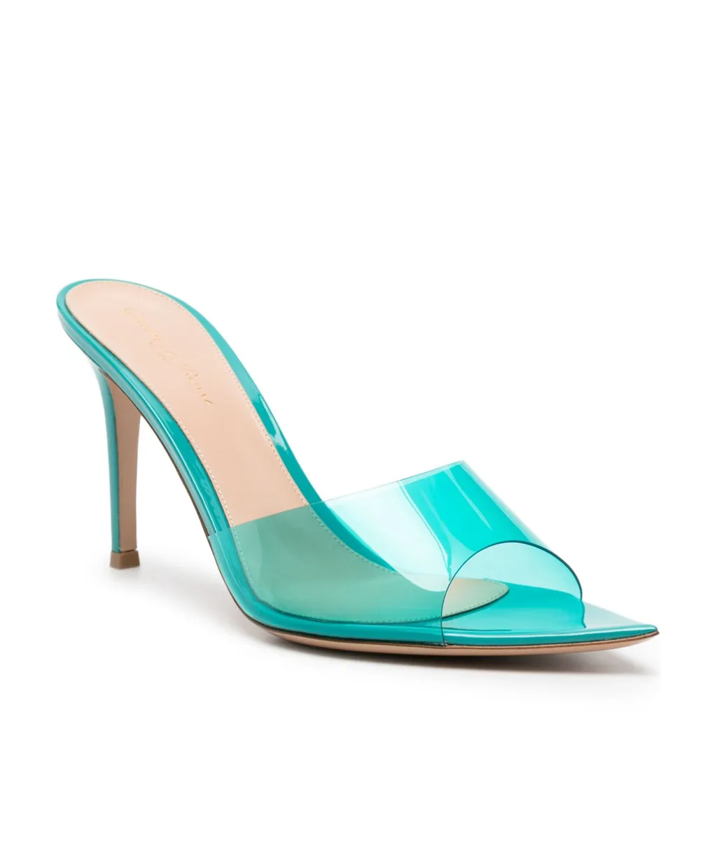 Elle 85Mm Transparent-Strap Mules