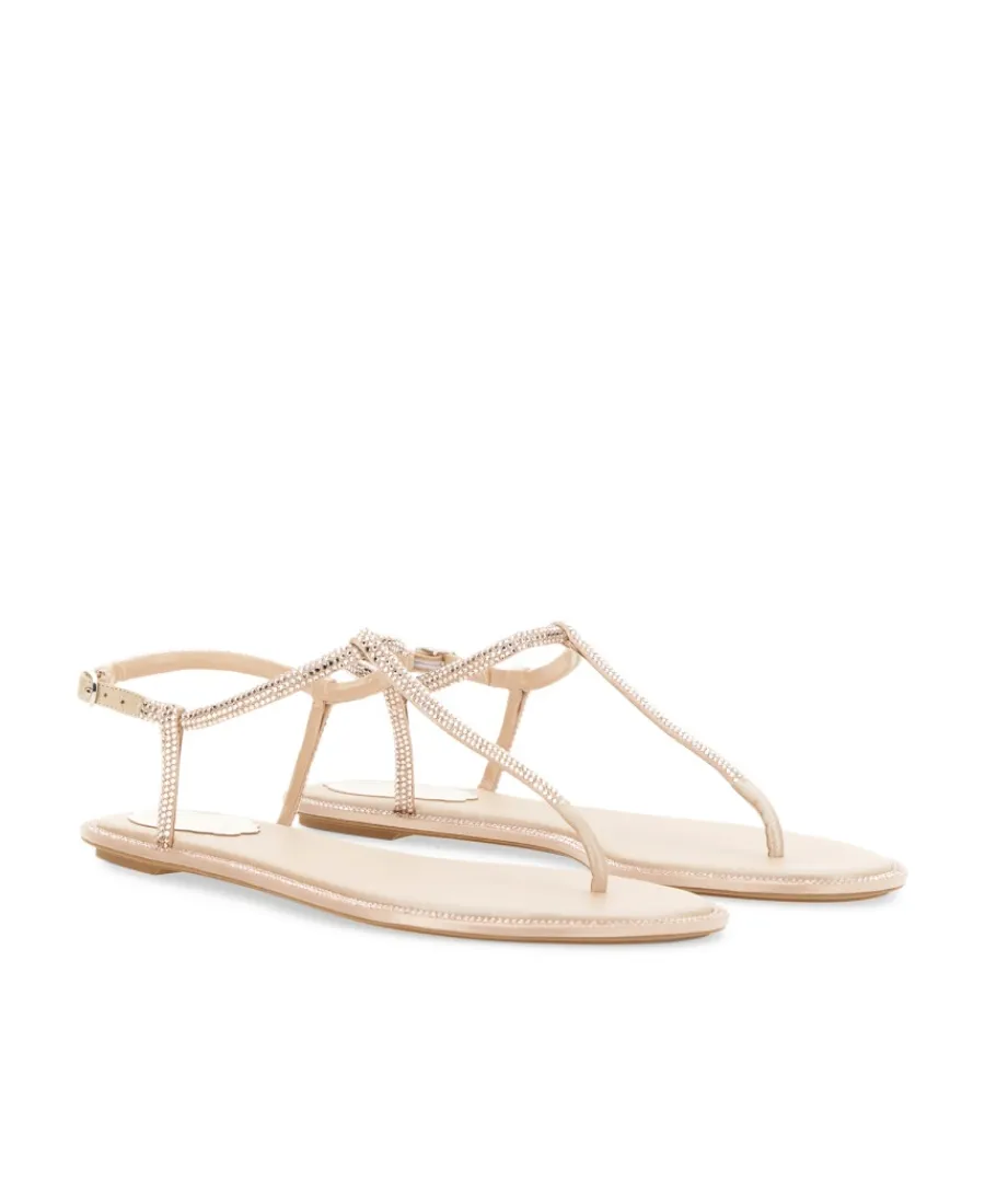 René Caovilla Diana Embellished Thong Sandals
