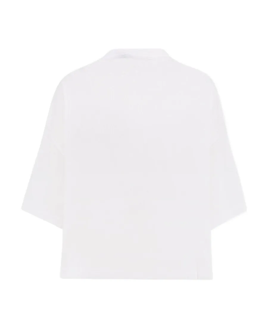 Miu Miu Logo-Detailed Cropped T-Shirt