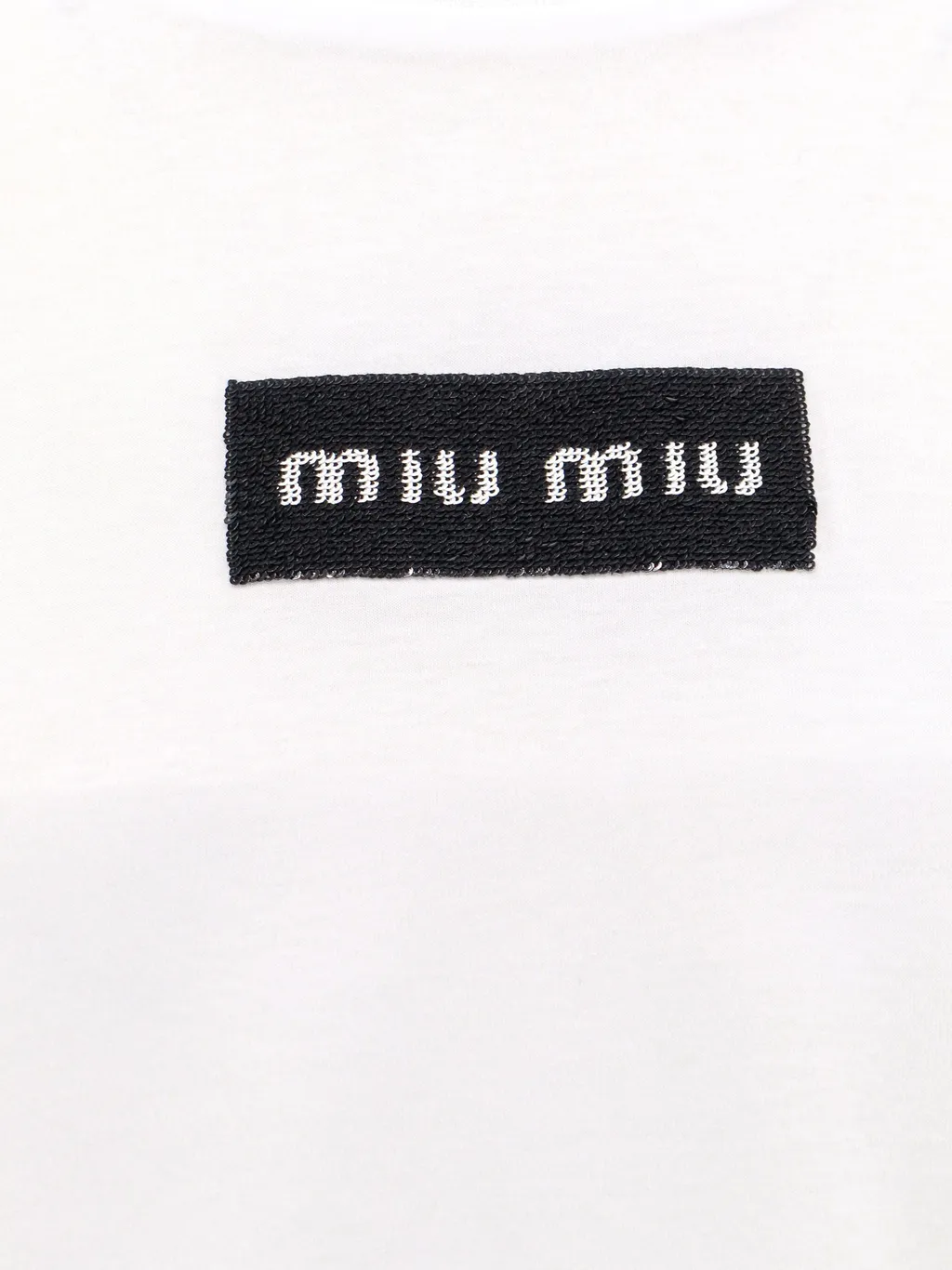 Miu Miu Logo-Detailed Cropped T-Shirt