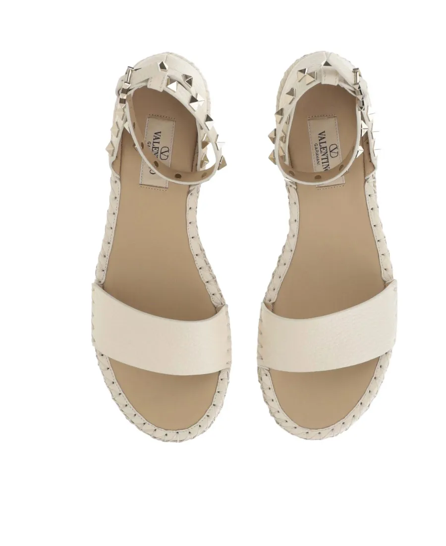 Valentino Garavani Rockstud Open Toe Espadrille Sandals