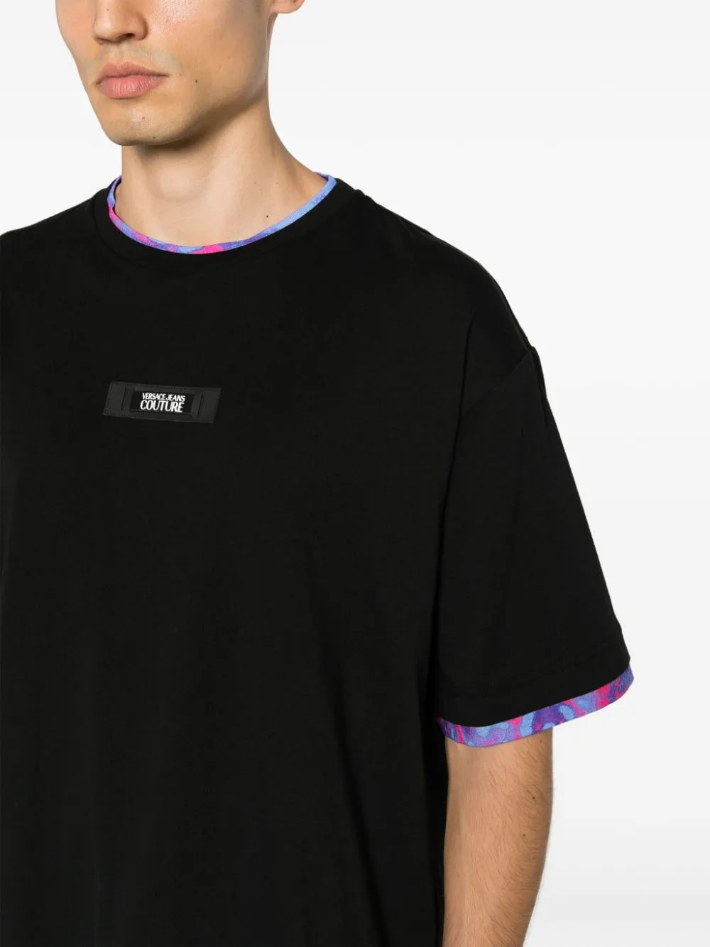 Versace Jeans Couture Animalier-Printed Crewneck T-Shirt
