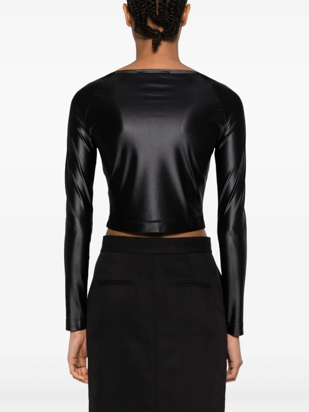 Versace Jeans Couture Cut-Out Detailed Jersey Cropped Top