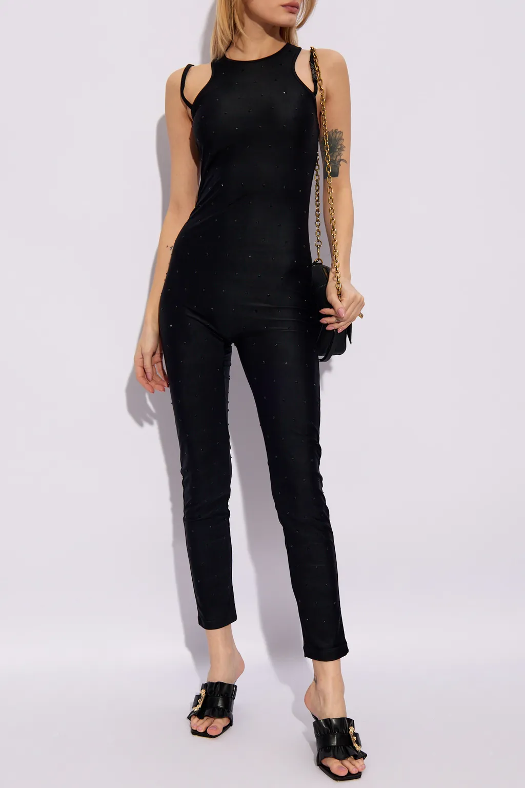 Versace Jeans Couture Embellished Halterneck Sleeveless Jumpsuit