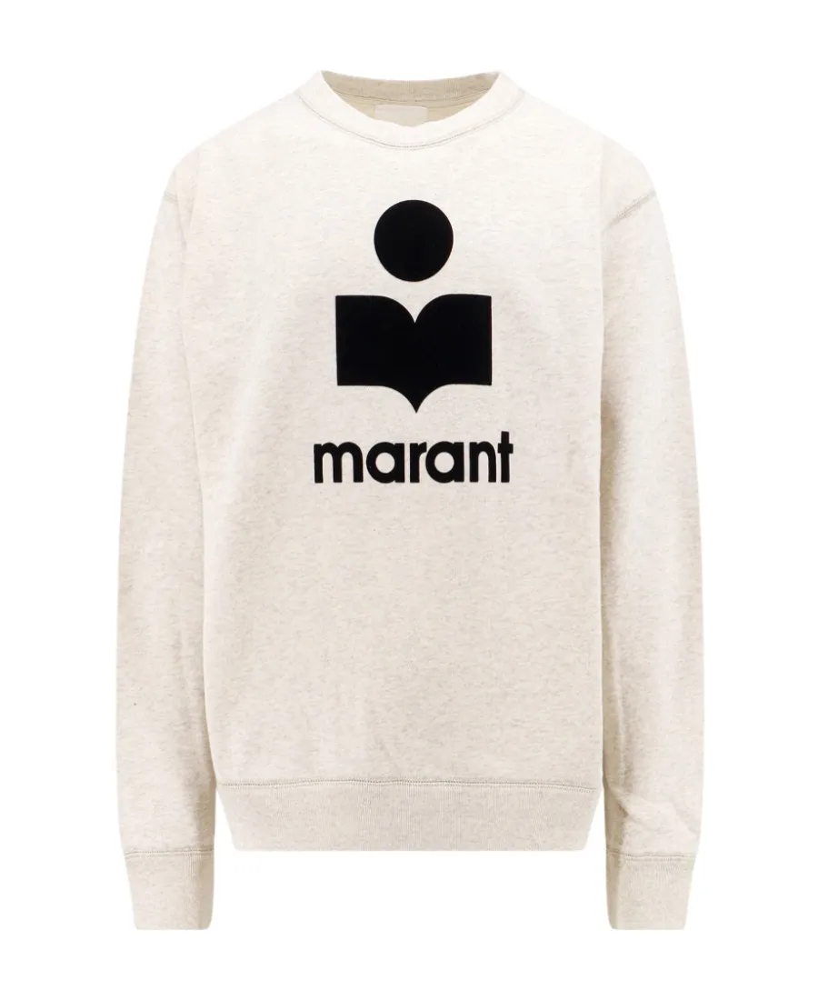 Isabel Marant Logo Flocked Crewneck Sweatshirt