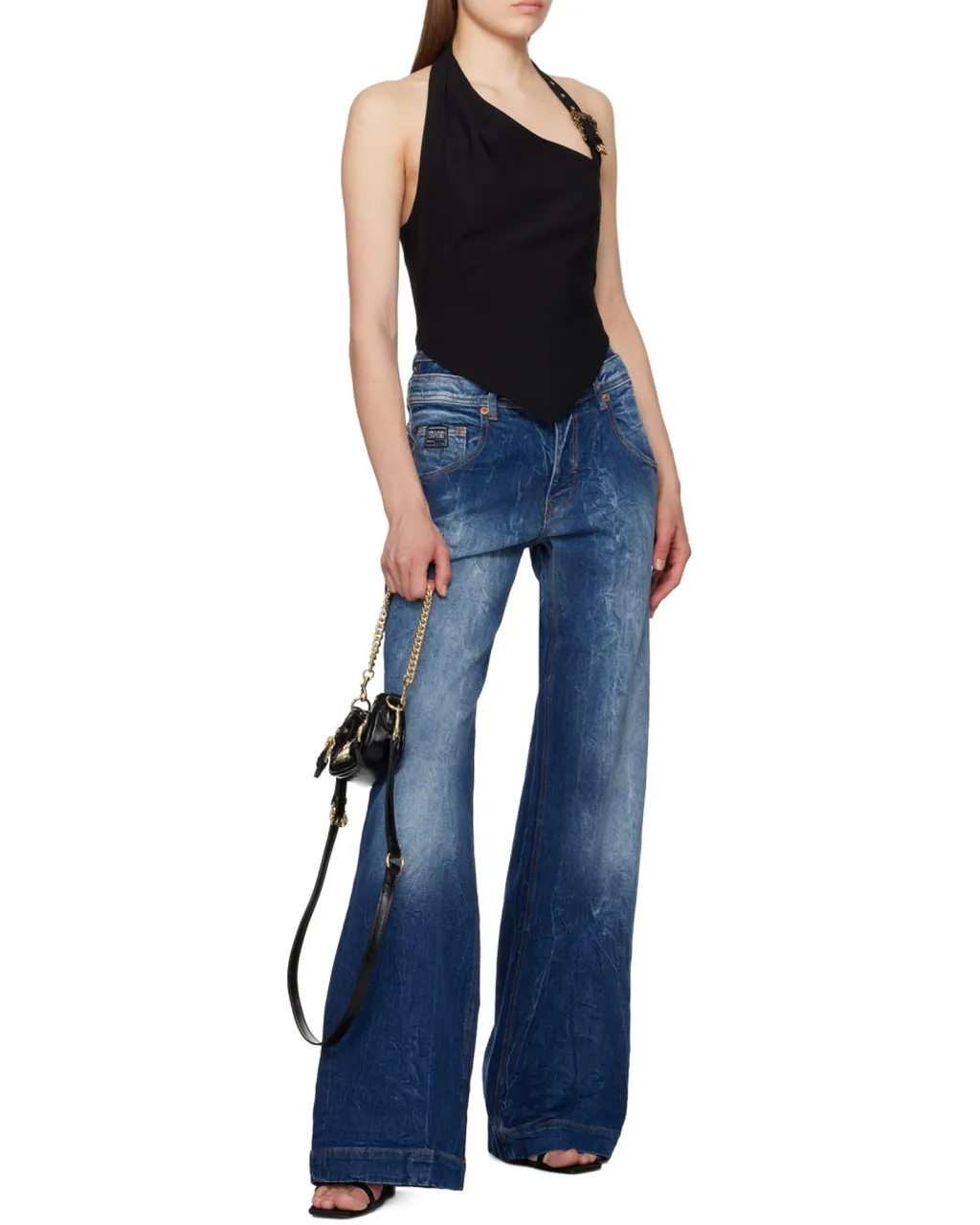 Baroque-Buckle Cropped Top
