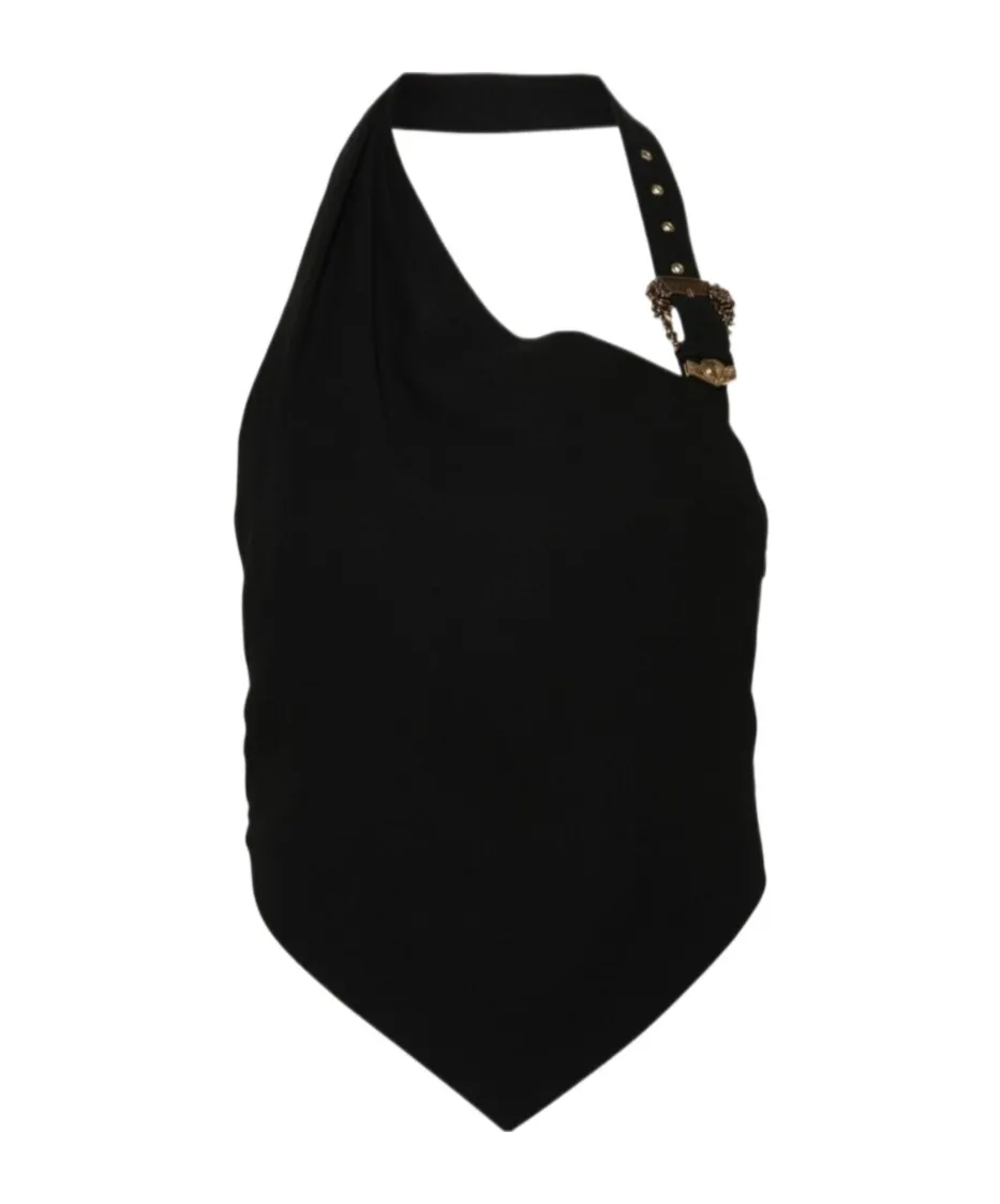 Baroque-Buckle Cropped Top