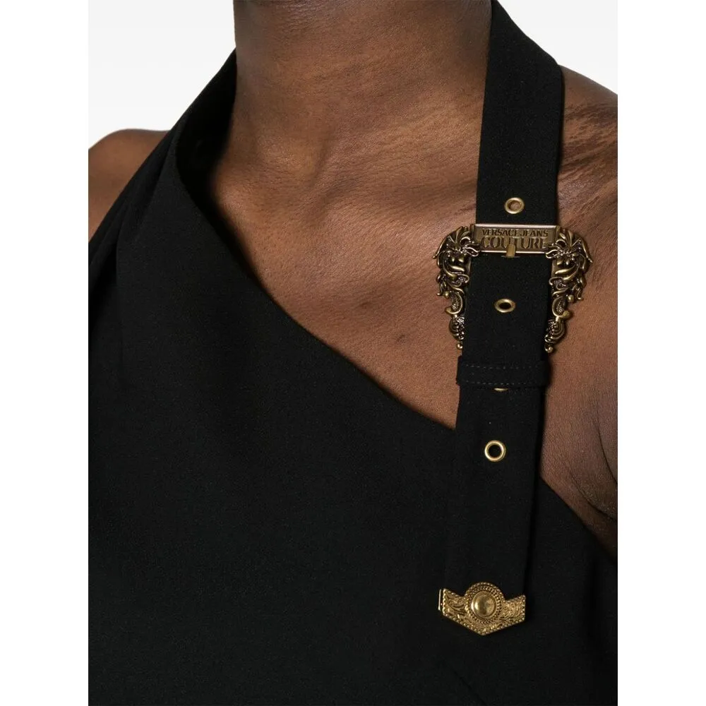 Baroque-Buckle Cropped Top