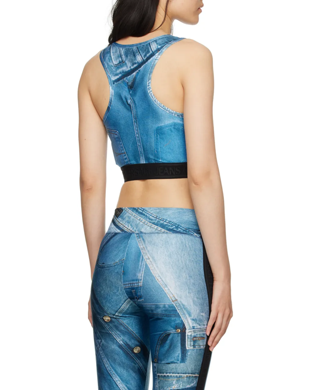 Patch Denim Crop Top