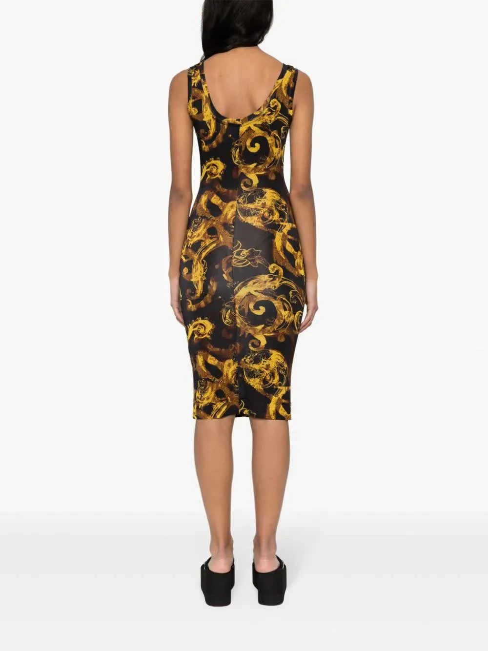Watercolour Couture-Print Midi Dress