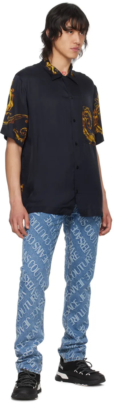 Versace Jeans Couture Baroccoflage-Printed Short-Sleeved Buttoned Shirt