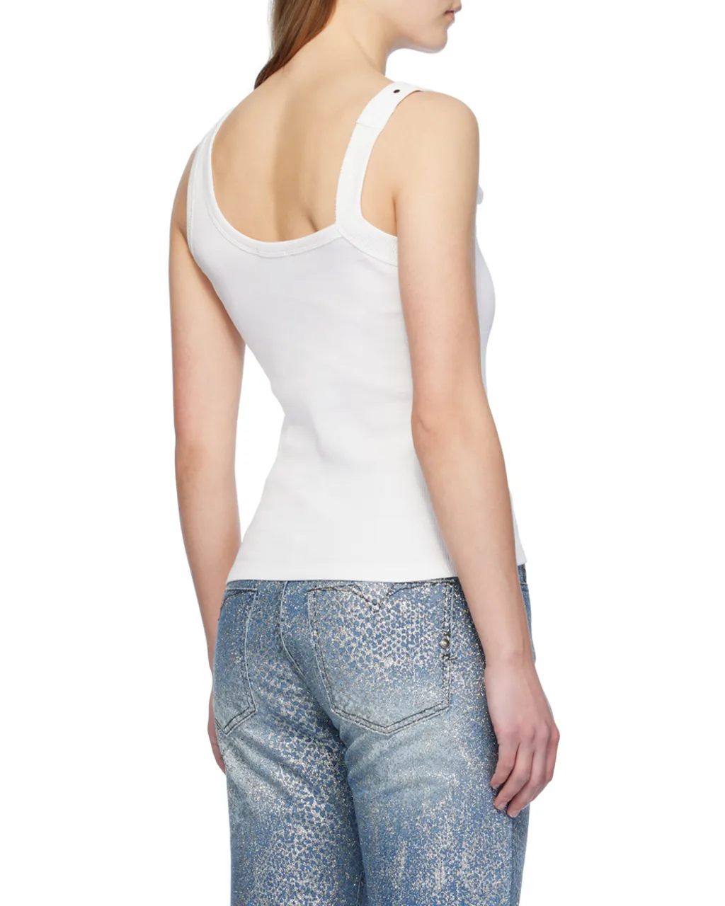 Versace Jeans Couture Buckle-Embellished Ribbed Tank Top