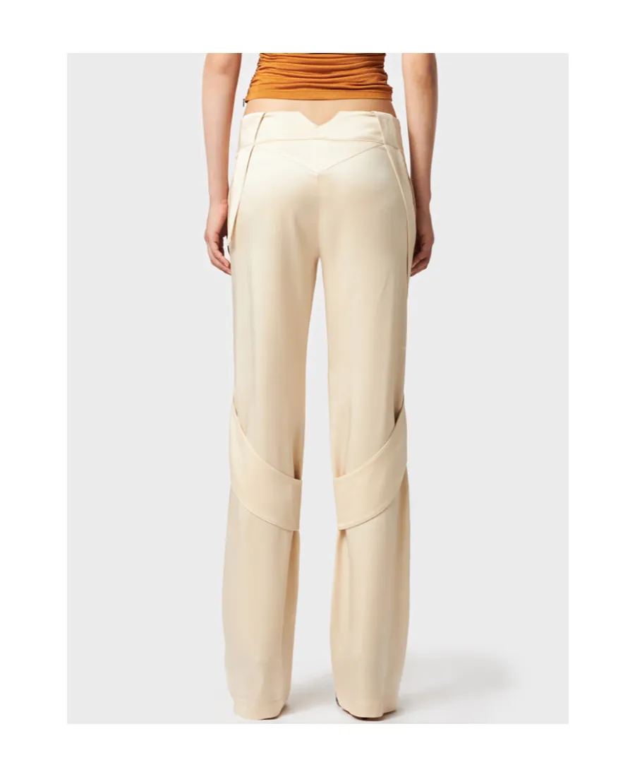 Blumarine Mid-Waist Satin Cargo Trousers