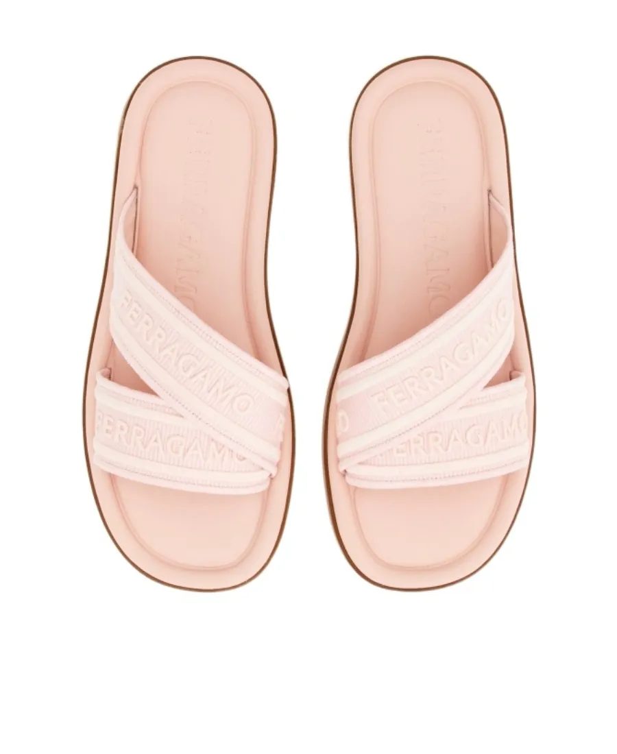 Salvatore Ferragamo Logo Embossed Slip-On Sandals
