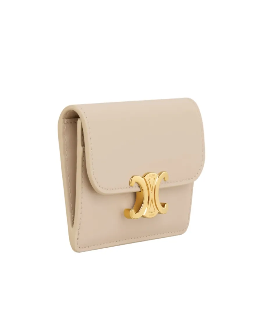 Card Holder With Flap Triomphe In Shiny Calfskin
