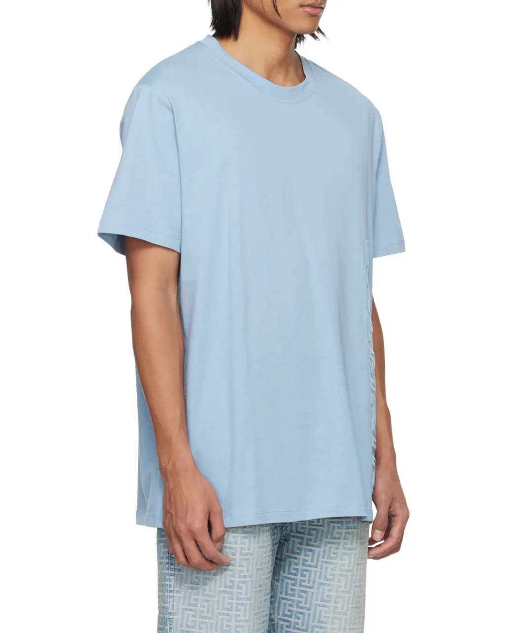 Balmain Logo Embossed Crewneck T-Shirt