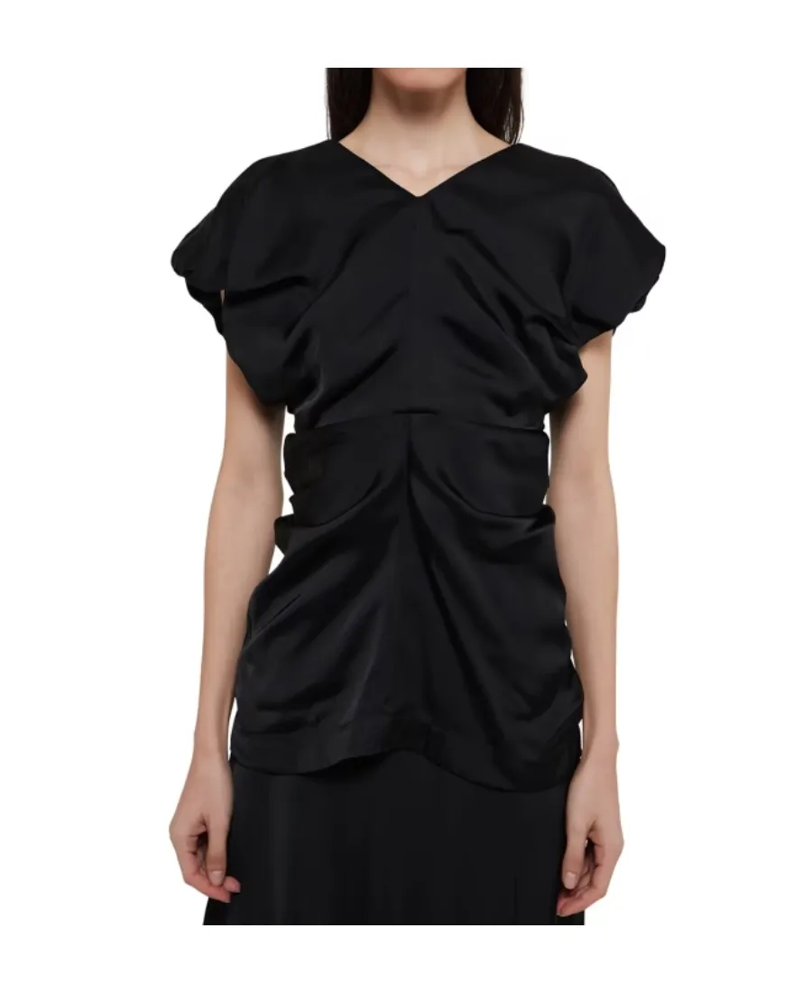 V-Neck Short-Sleeved Blouse