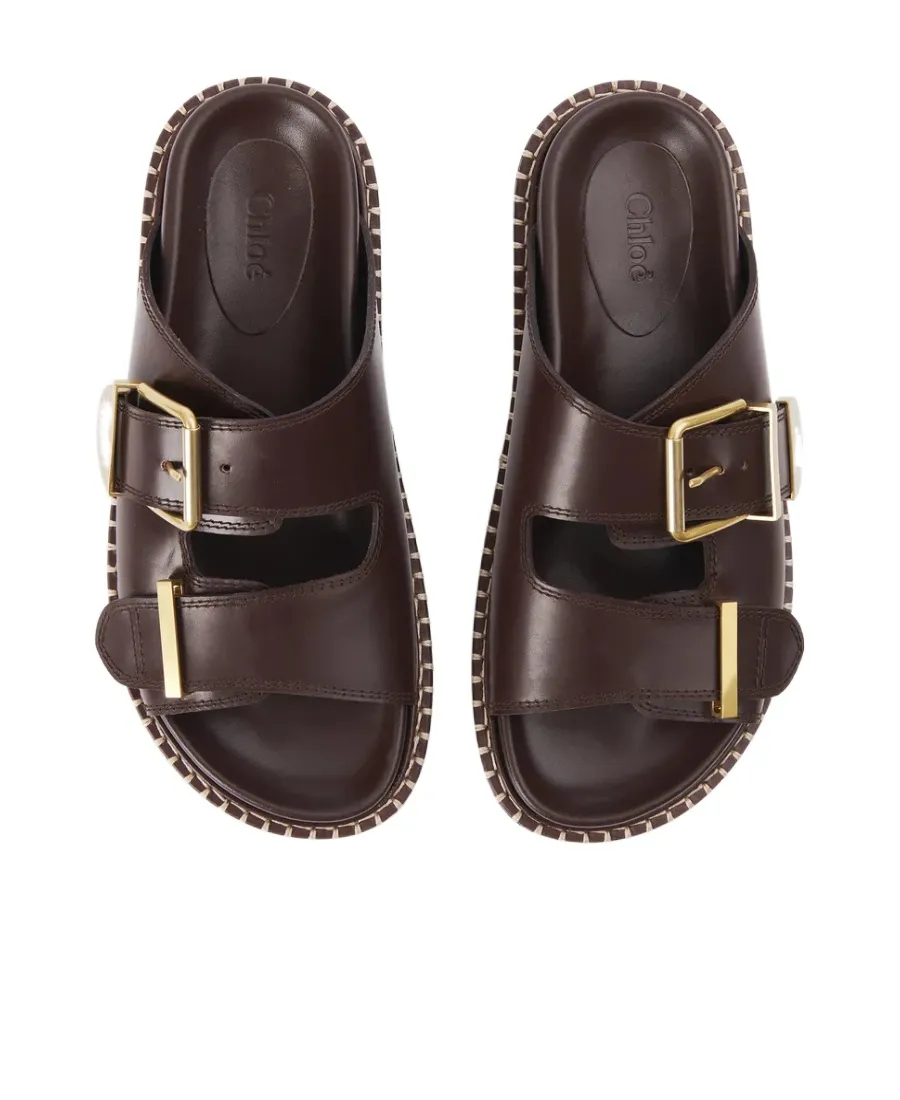 Chloé Logo Engraved Buckled Sandals