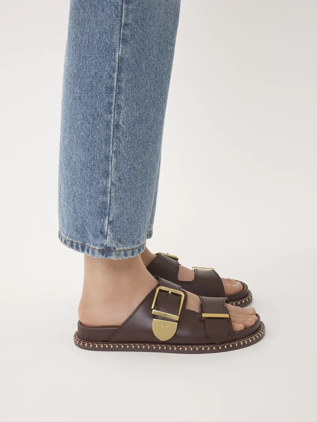 Chloé Logo Engraved Buckled Sandals