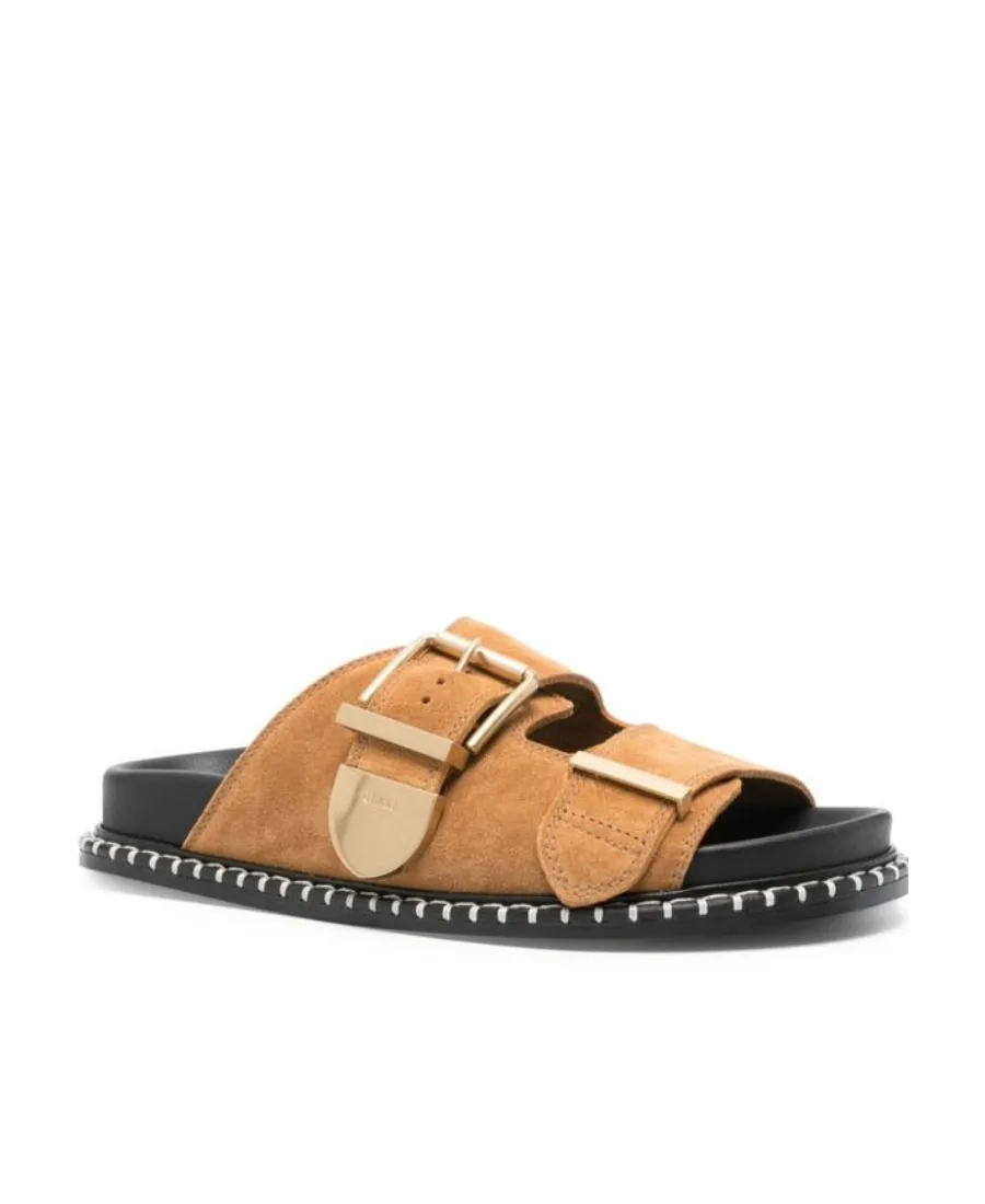 Chloé Buckle-Detailed Slip-On Sandals