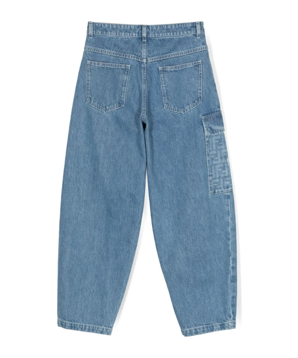 Fendi Kids Logo-Embroidered Denim Jeans