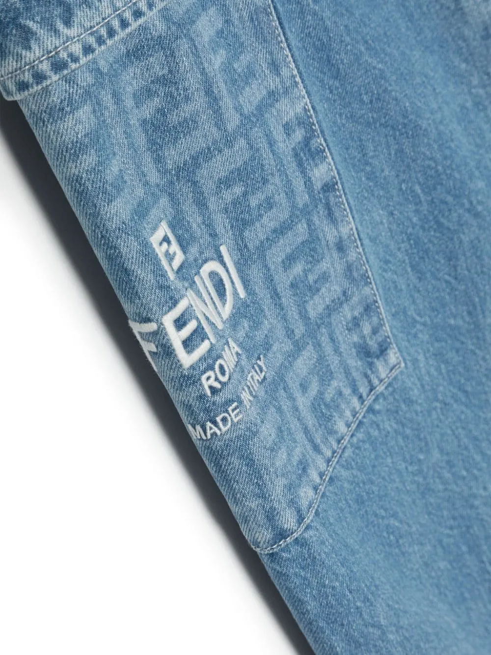 Fendi Kids Logo-Embroidered Denim Jeans