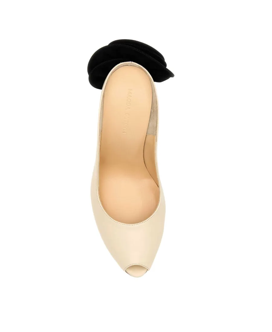 105Mm Floral-Appliqué Leather Mules