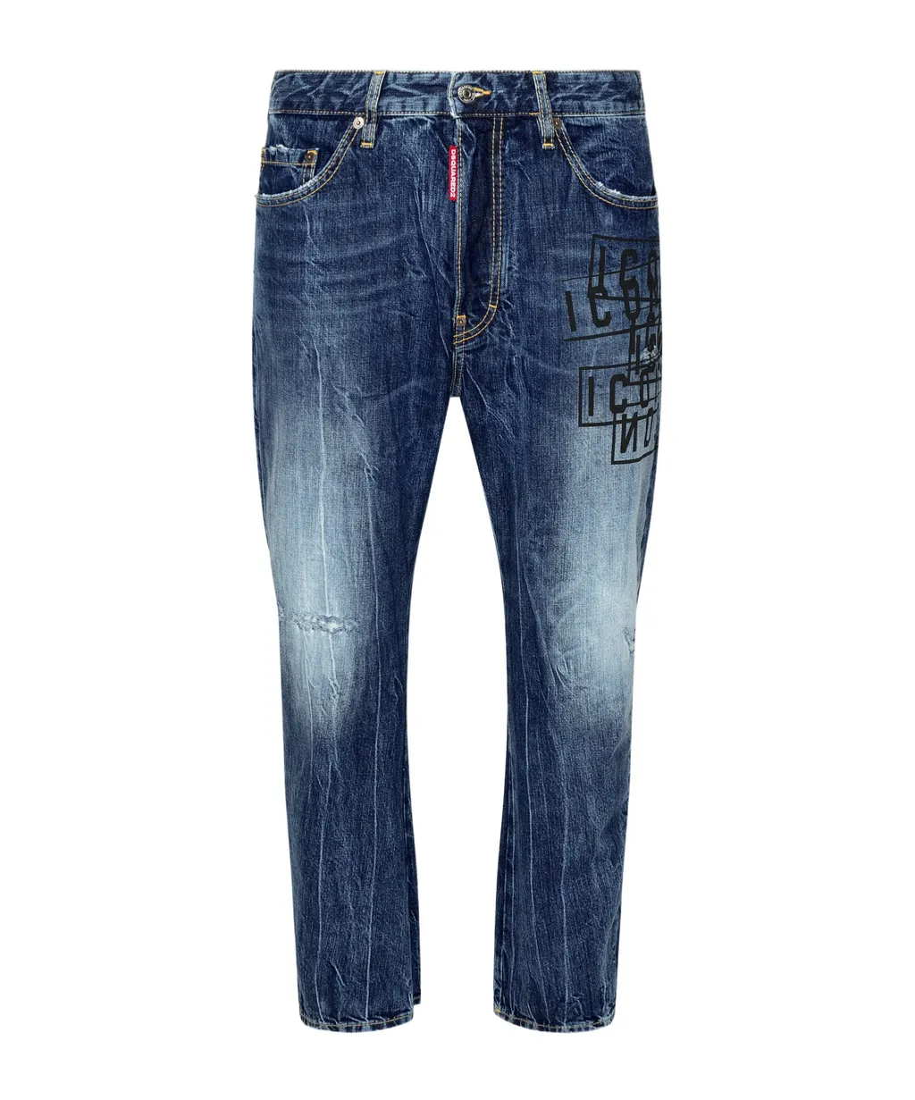 Dsquared2 Icon Printed Straight-Leg Jeans
