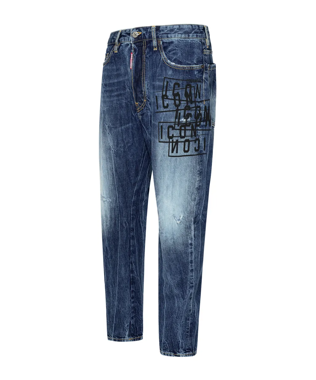 Dsquared2 Icon Printed Straight-Leg Jeans