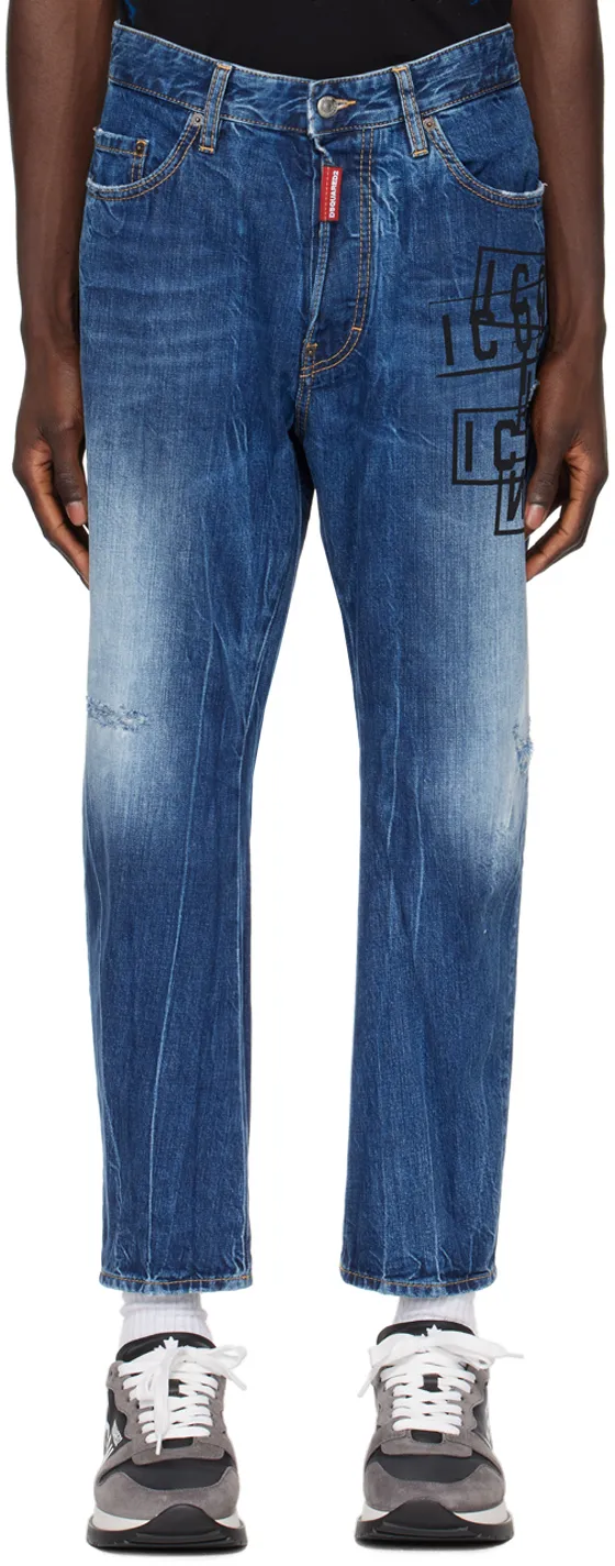 Dsquared2 Icon Printed Straight-Leg Jeans